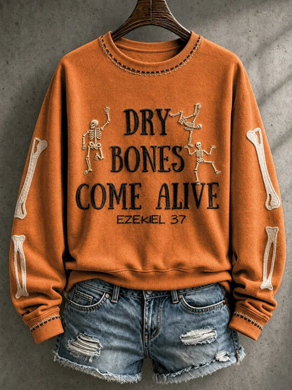Women's Casual Printed Long-Sleeve Sweatshirt