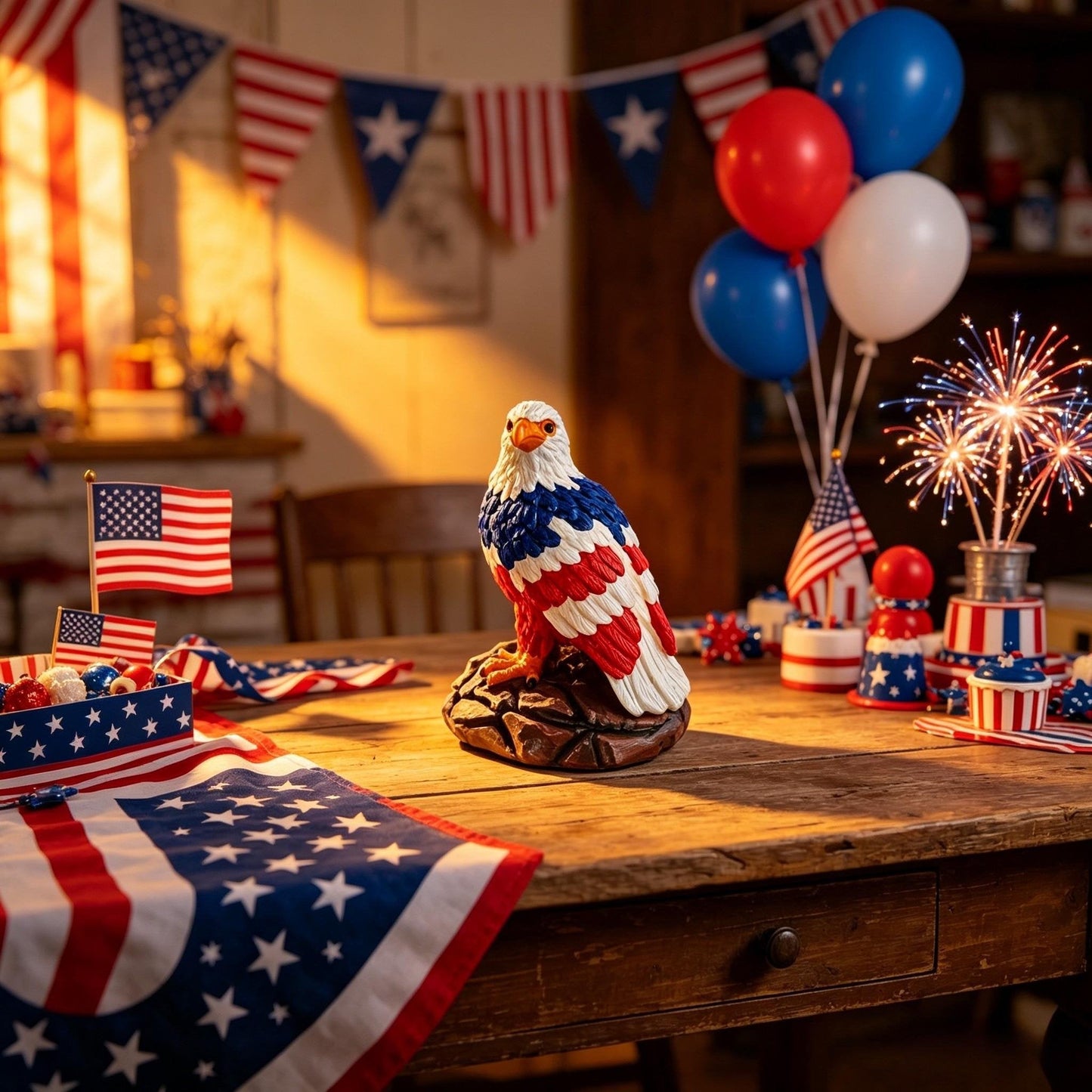 🔥 Limited Edition 🎁U.S. 250th Eagle Stained Glass Lamp