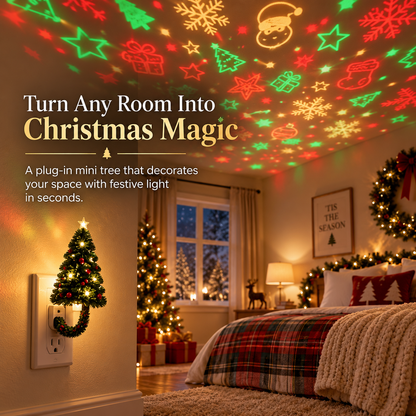 🎄💡Christmas Tree Projector Night Light — Plug-In Ceiling Décor