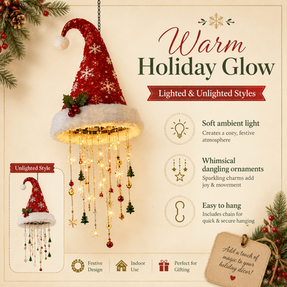 🔥Today 50% OFF🎅 Lighted Santa Hat Hanging Chandelier 🎄