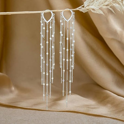 🔥Limited Time 50% Off✨14K Gold Plated Long Tassel Earrings for Women