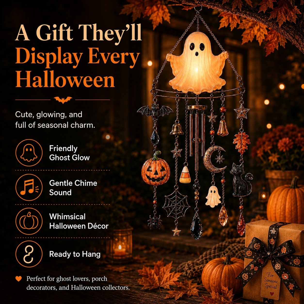 🔥 New Arrival Launch Sale - 50% OFF —👻 Haunted Glow Ghost Wind Chime