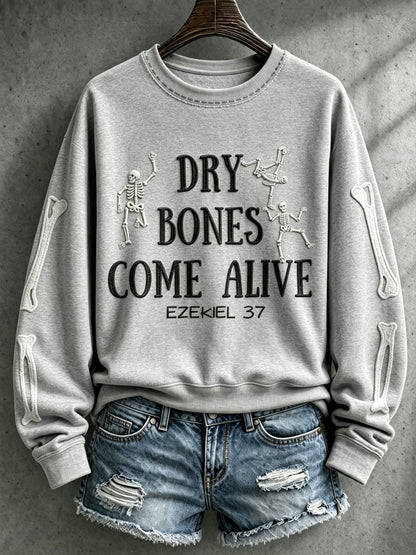 Women's Casual Printed Long-Sleeve Sweatshirt