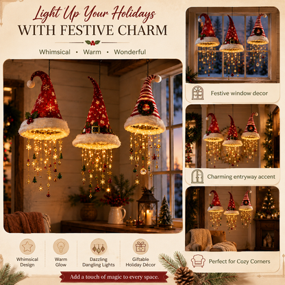 🔥Today 50% OFF🎅 Lighted Santa Hat Hanging Chandelier 🎄
