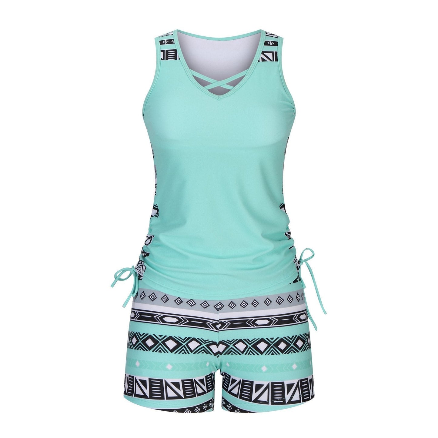 ⏰LAST DAY 60% OFF - Miraclesuit Women's 2-Piece Tummy Control Tankini Set with Built-In Bra – Flattering Boho Swimwear with Shorts🔥 Buy 2 Free Shipping