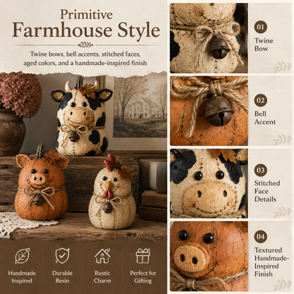Rustic Farm Pumpkin Friends Decor Set