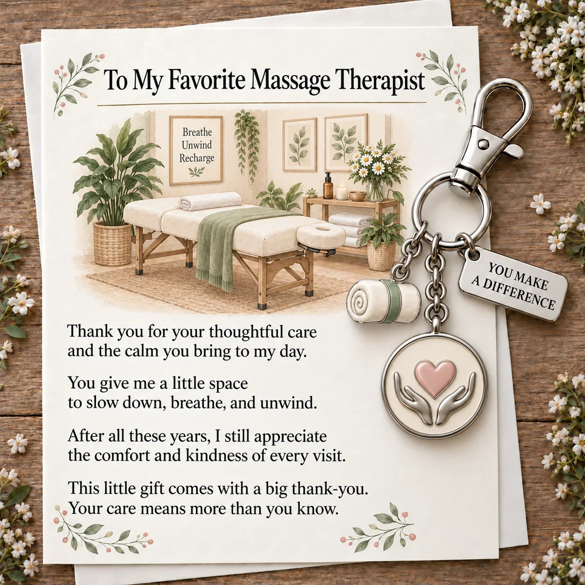 ✨ The "You Make a Difference" Appreciation Gift Set – Keychain & Greeting Card ✨