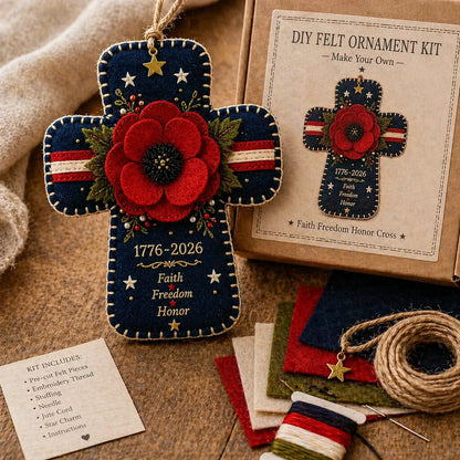 🌟🎉250th Anniversary Patriotic Felt Ornament DIY Kit