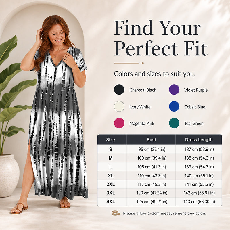 🎁2026 New Arrivals 50% OFF💥Women’s Tie Dye V Neck Maxi Dress – Breathable Comfort, Relaxed Fit and Effortless Summer Style ✨