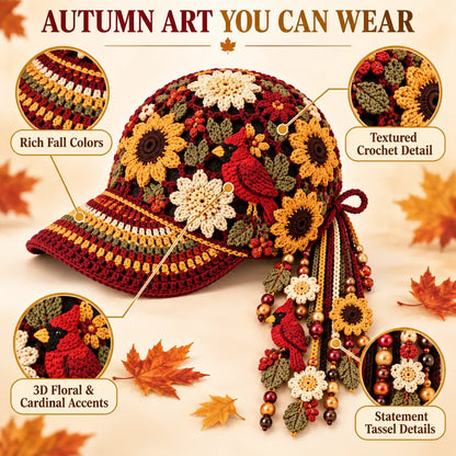 🔥Last Day 49% OFF 🍂 Women’s Handcrafted Crochet Autumn Bloom Cap | 6 Designs