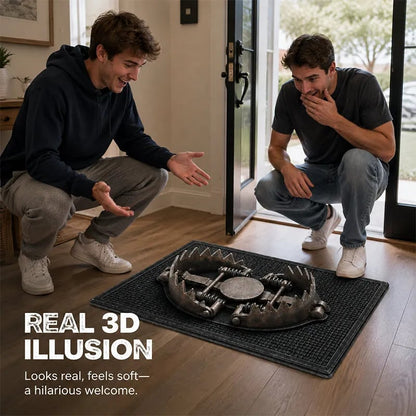 ⏳ Last Day 49% OFF –  😂  3D Bear Trap Illusion Doormat | Hyper-Realistic Rusted Trap Design with Soft Flexible Rubber, Detailed Teeth & Spring Effects 😱✨