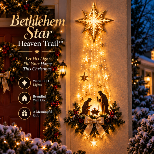 ✨Last Day 50% OFF✨✝️ Bethlehem Star of Faith™ – Lighted Nativity Wall Decor