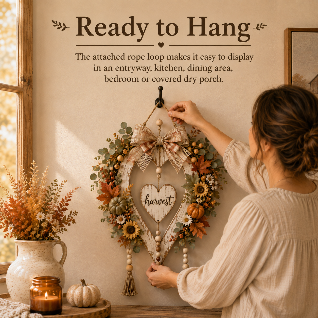 🔥LAST DAY 50% OFF -🍂🤎Harvest Heart Farmhouse Wall Decor