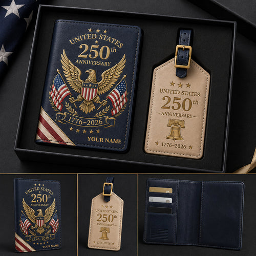 United States 250th Anniversary Passport Cover & Luggage Tag Gift Set