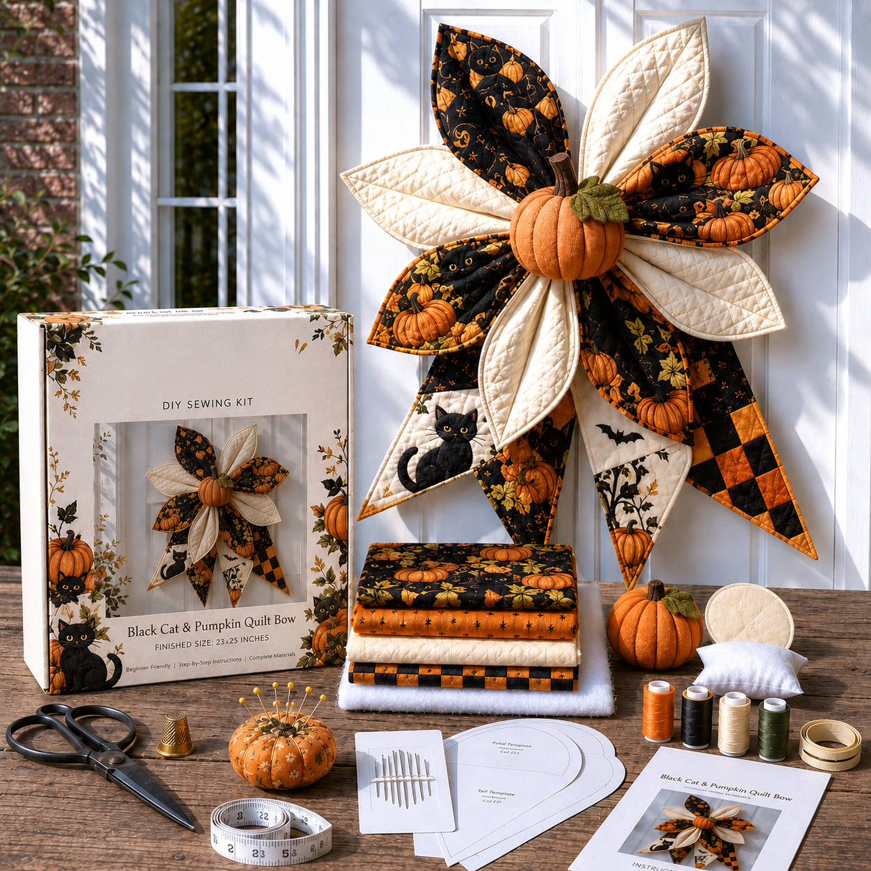 🔥Last Day 50% OFF- Large Patchwork Bow Sewing Kit | Complete Kit with All Tools & Step-by-Step Guide Included 💕