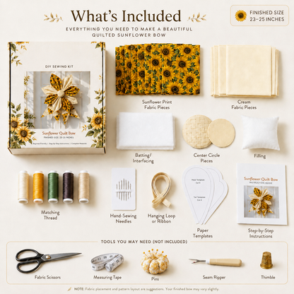 🔥Last Day 50% OFF- Large Patchwork Bow Sewing Kit | Complete Kit with All Tools & Step-by-Step Guide Included 💕