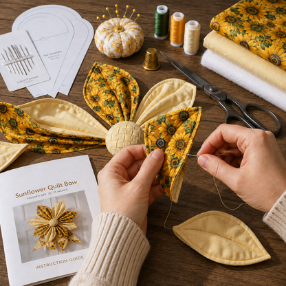 🔥Last Day 50% OFF- Large Patchwork Bow Sewing Kit | Complete Kit with All Tools & Step-by-Step Guide Included 💕
