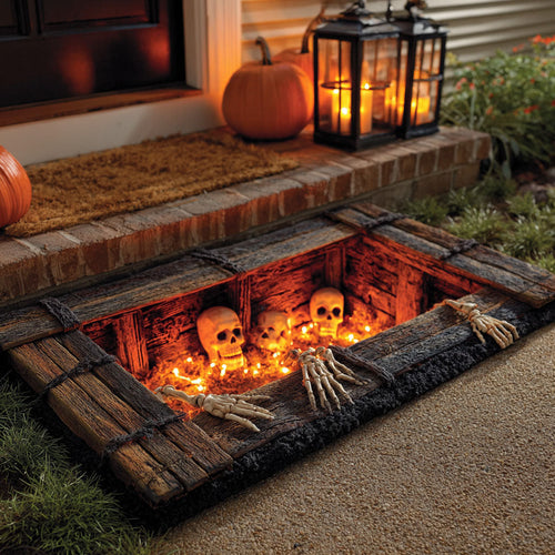 Midnight Cemetery Gate Doormat