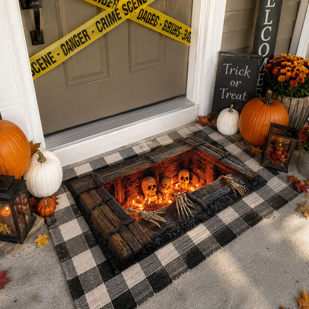 Midnight Cemetery Gate Doormat