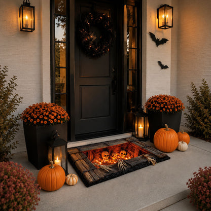 Midnight Cemetery Gate Doormat