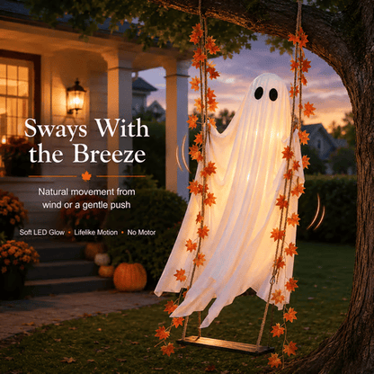 🔥Early Halloween Sale 49% OFF - 71'' Spooky Hanging Ghost Porch Swing Ornament