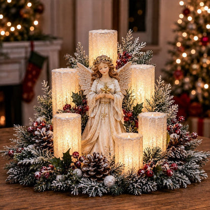 🎄Last Day 49% OFF -🕯️Christmas Lighted Centerpiece with Flameless Candle Glow