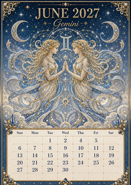 ⏳ Last Day 49% OFF – 🌙 Beginner-Friendly 2027 Twelve Zodiac Bead Art Calendar Kit | Complete Kit with Zodiac Design Base, Decorative Beads & Step-by-Step Guide Included 💕