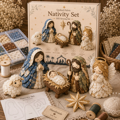 ✨ DIY Patchwork Nativity Scene Sewing Kit