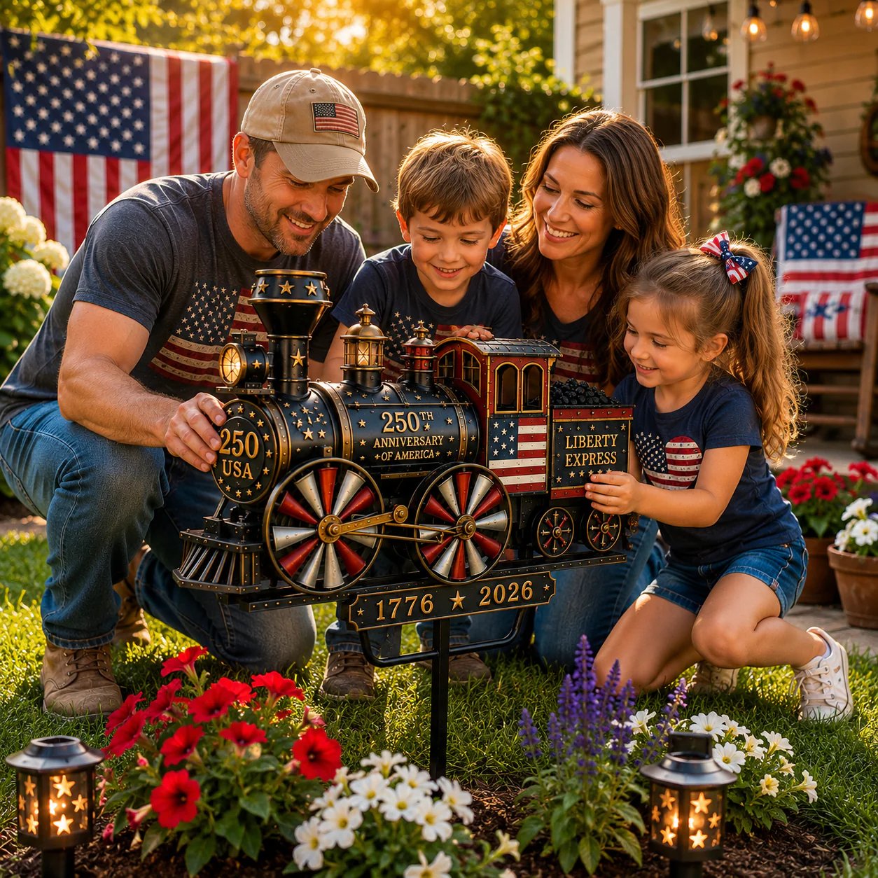 🔥HOT SALE 55% OFF🚂USA 250 “Liberty Express” Train Garden Wind Spinner