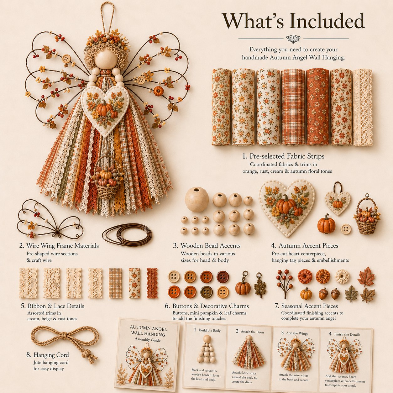 🔥Last Day 50% OFF - 🪽 Angel Fabric Hanging DIY Kit (📦Buy 2 Free Shipping)