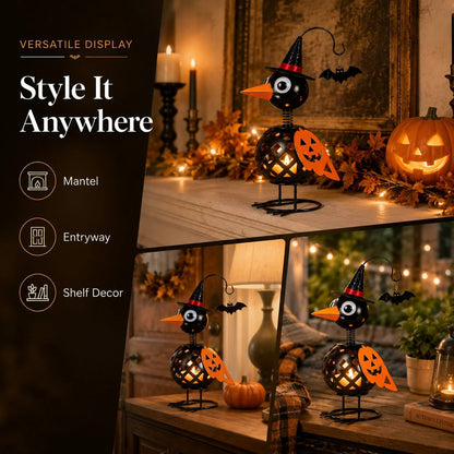 🔥Last Day 50% OFF🔥Wrought Iron Crow and Pumpkin Ornament🐦🎃