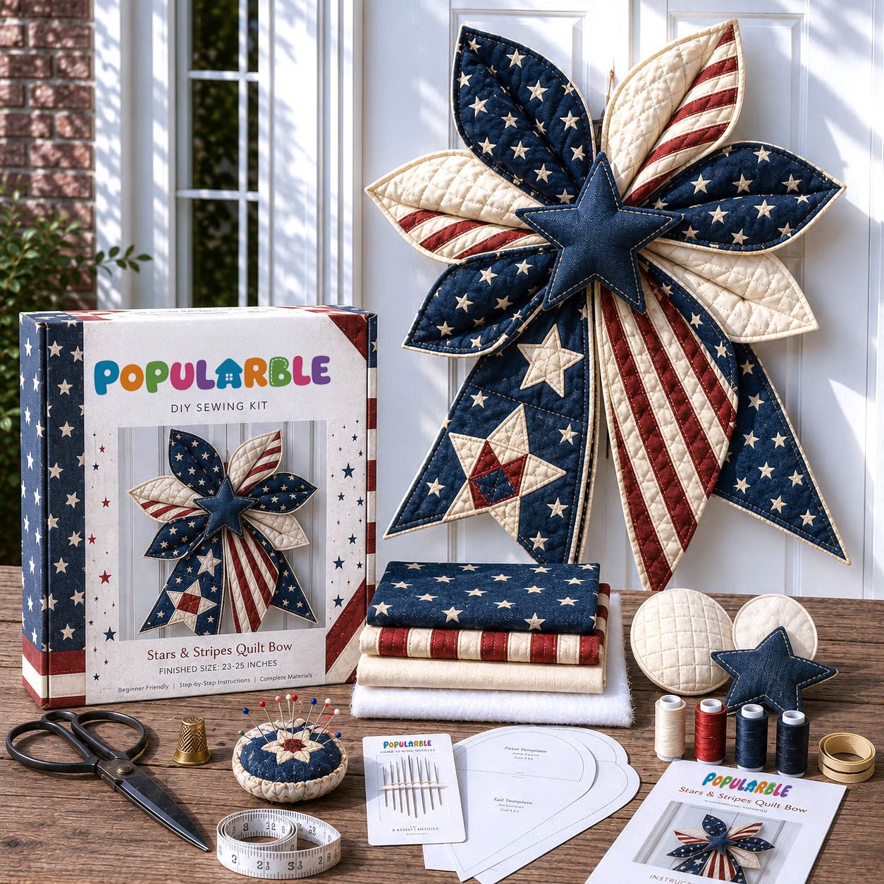 🎁Last Day 50% OFF-Large Patchwork Bow Sewing Kit (Beginner-Friendly)