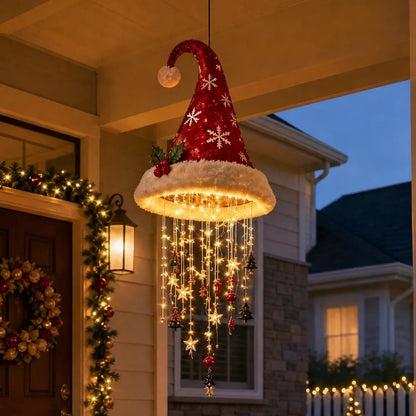 🔥Today 50% OFF🎅 Lighted Santa Hat Hanging Chandelier 🎄