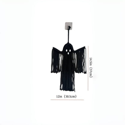 👻Handcrafted Woven Halloween Ghost Wall Decor - Cute Boho Hanging Ghost Decoration for Front Door, Porch & Indoor Home🎃