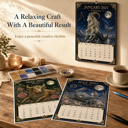 ⏳ Last Day 49% OFF – 🌙 Beginner-Friendly 2027 Twelve Zodiac Bead Art Calendar Kit | Complete Kit with Zodiac Design Base, Decorative Beads & Step-by-Step Guide Included 💕