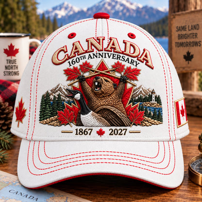 (🎁Last Day 49% OFF)🧢Canada 160th Anniversary 1867–2027 – Premium Embroidered Heritage Cap 100% Cotton