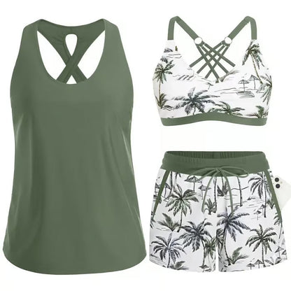 🔥LAST DAY 49%OFF🔥 Three Piece Tankini with Shorts🩱