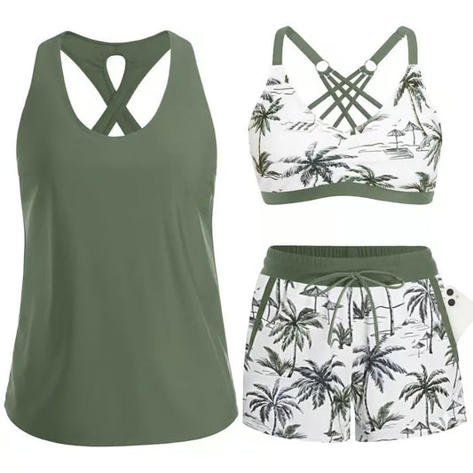 🔥LAST DAY 49%OFF🔥 Three Piece Tankini with Shorts🩱