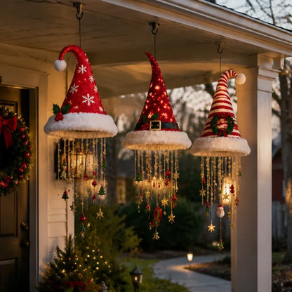 🔥Today 50% OFF🎅 Lighted Santa Hat Hanging Chandelier 🎄