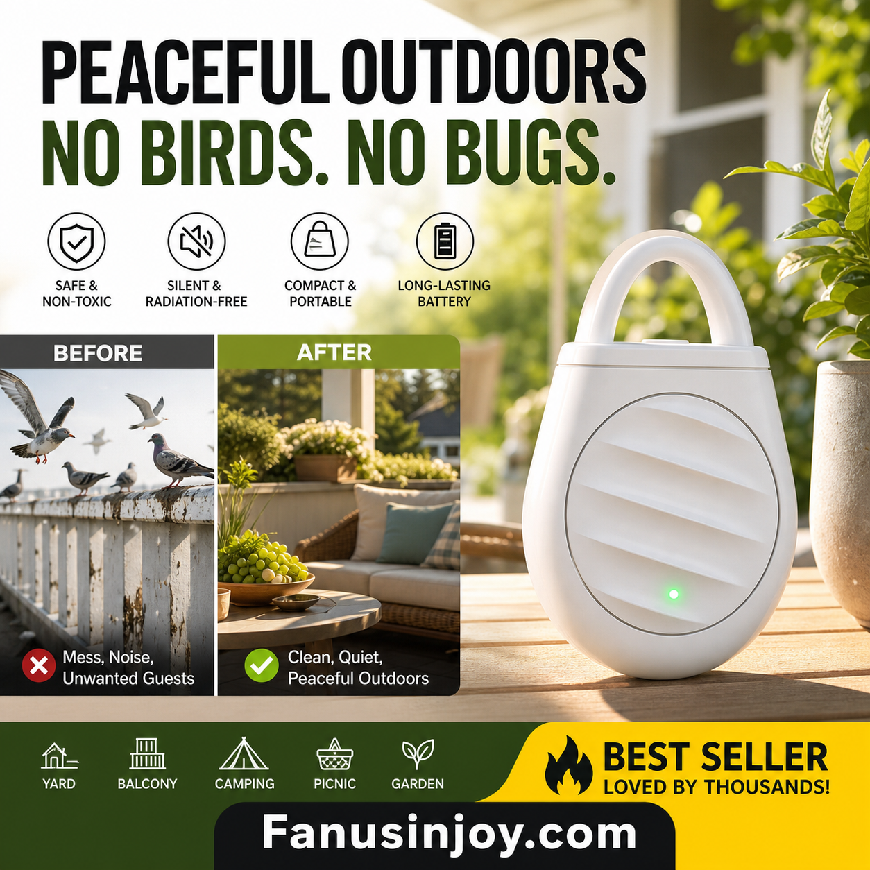 🔥🐦Portable Ultrasonic Bird Repellent Keychain