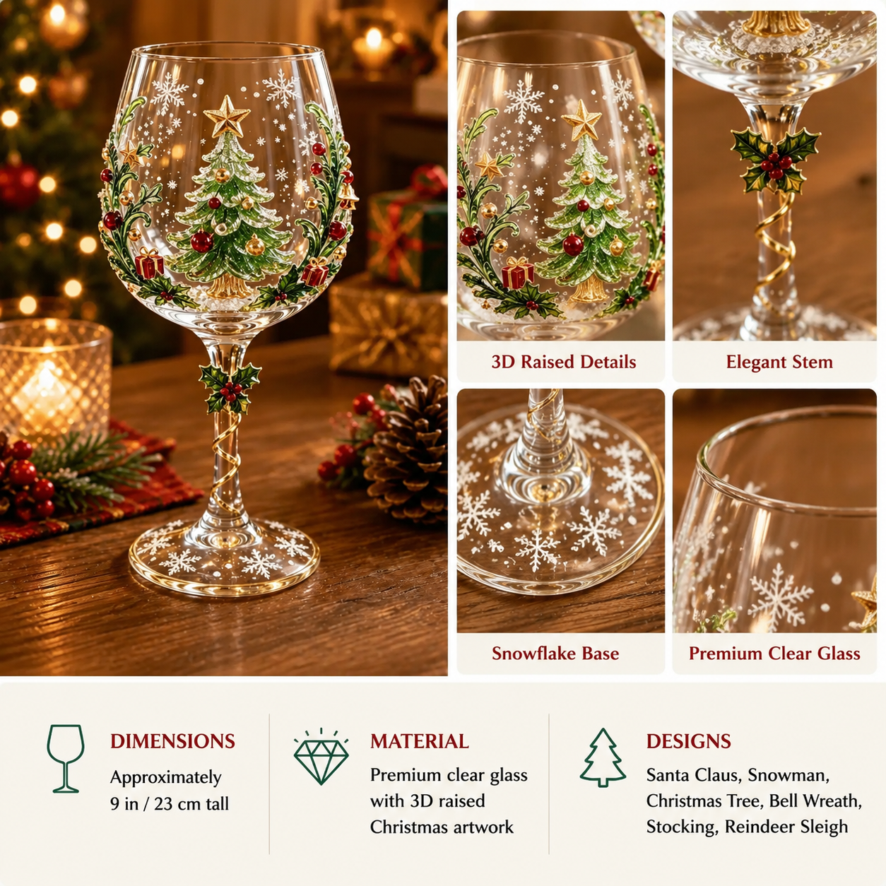 Christmas glass package options