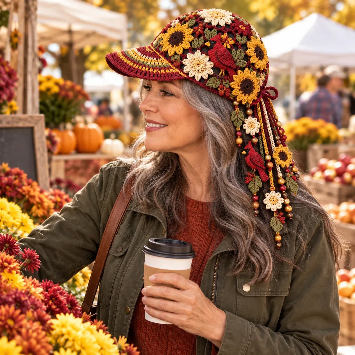 🔥Last Day 49% OFF 🍂 Women’s Handcrafted Crochet Autumn Bloom Cap | 6 Designs