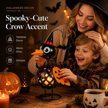 🔥Last Day 50% OFF🔥Wrought Iron Crow and Pumpkin Ornament🐦🎃