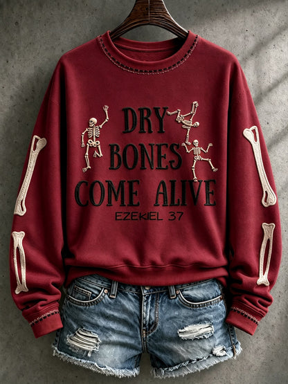 Women's Casual Printed Long-Sleeve Sweatshirt