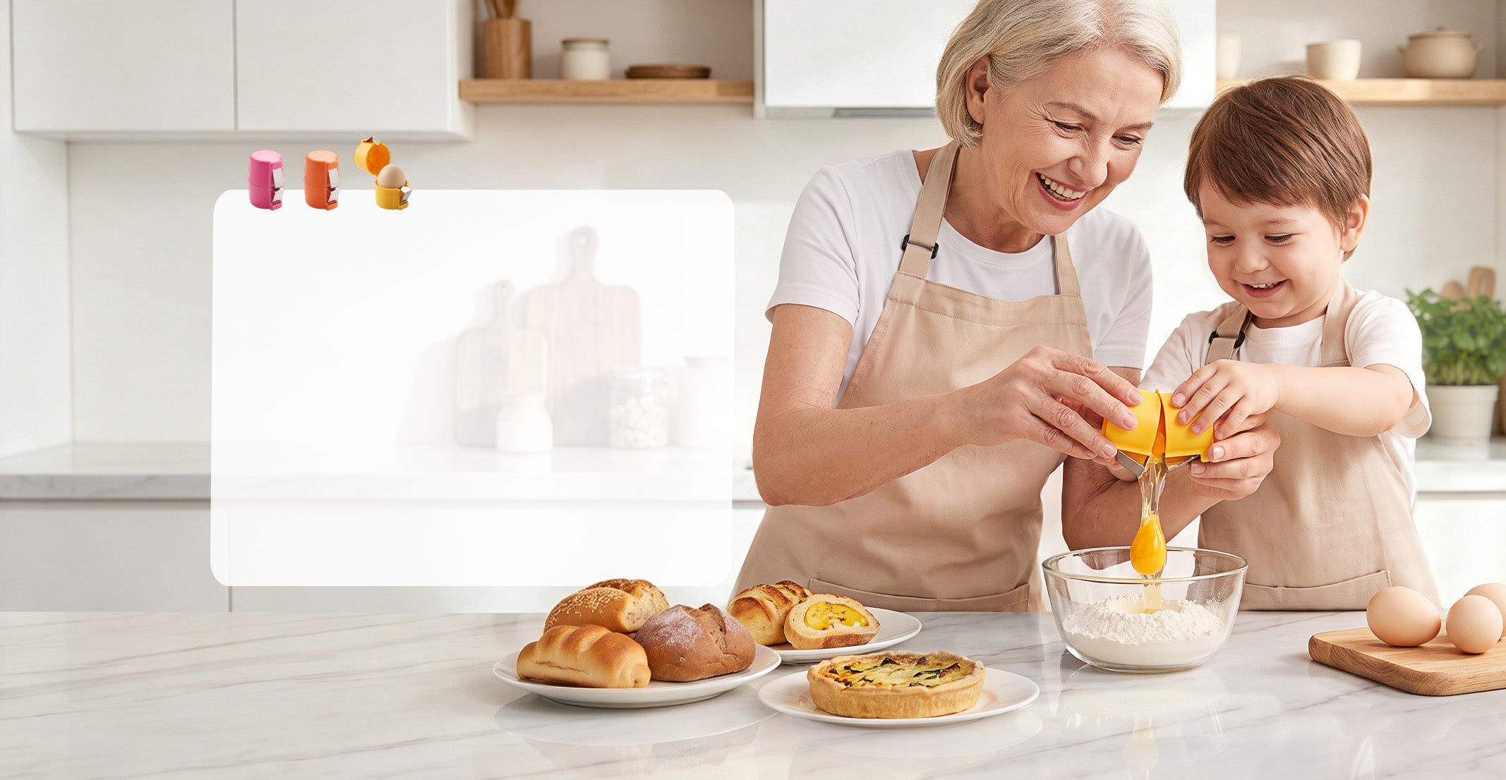 2-in-1 egg cracker and peeler