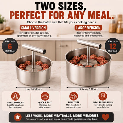 🍝FAMILY KITCHEN DEAL | Stainless Steel Meatball Press - Make Uniform Meatballs for Pasta, Dinner & Meal Prep