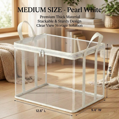【 🔥Hot Sale 50% OFF】📦 Clear Storage Bins with Lids | Stackable Home Organizer