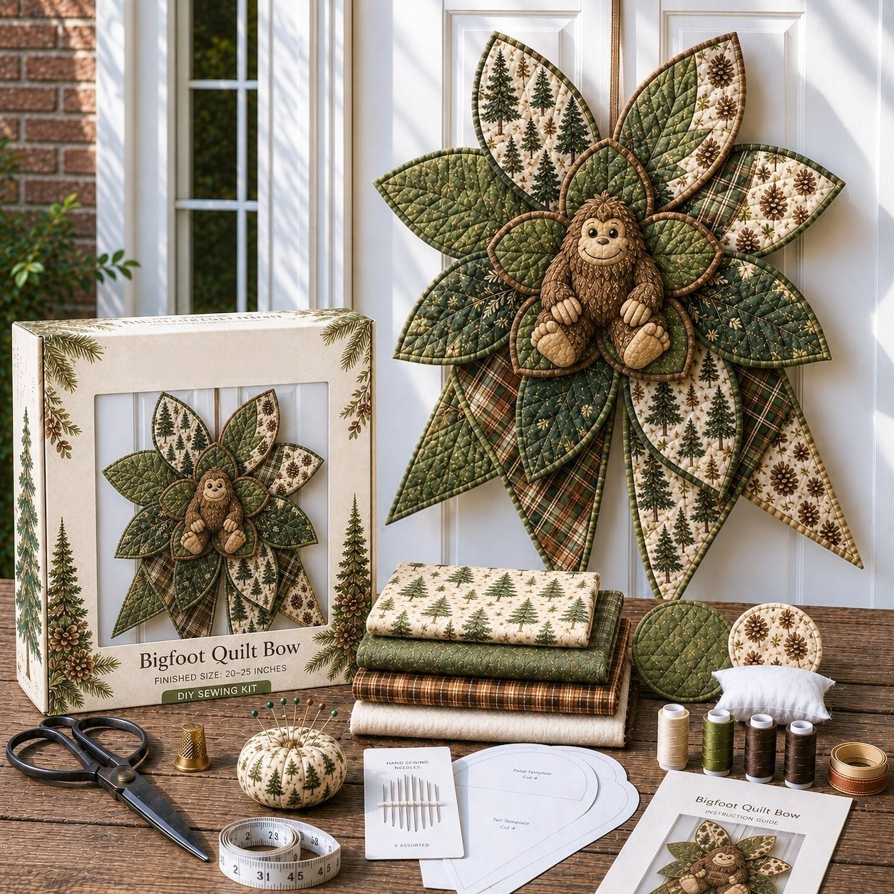 ⏳ Last Day 49% OFF – 🎀 Beginner-Friendly Oversized Quilted Bow Sewing Kit