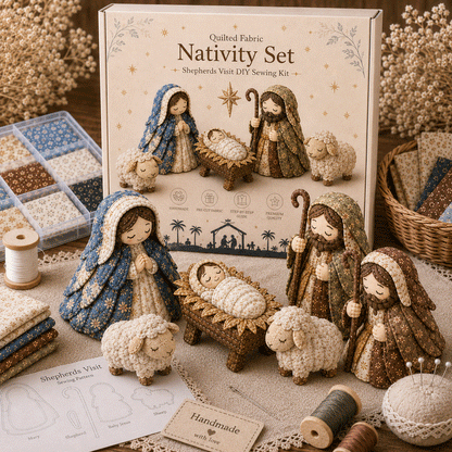✨ DIY Patchwork Nativity Scene Sewing Kit