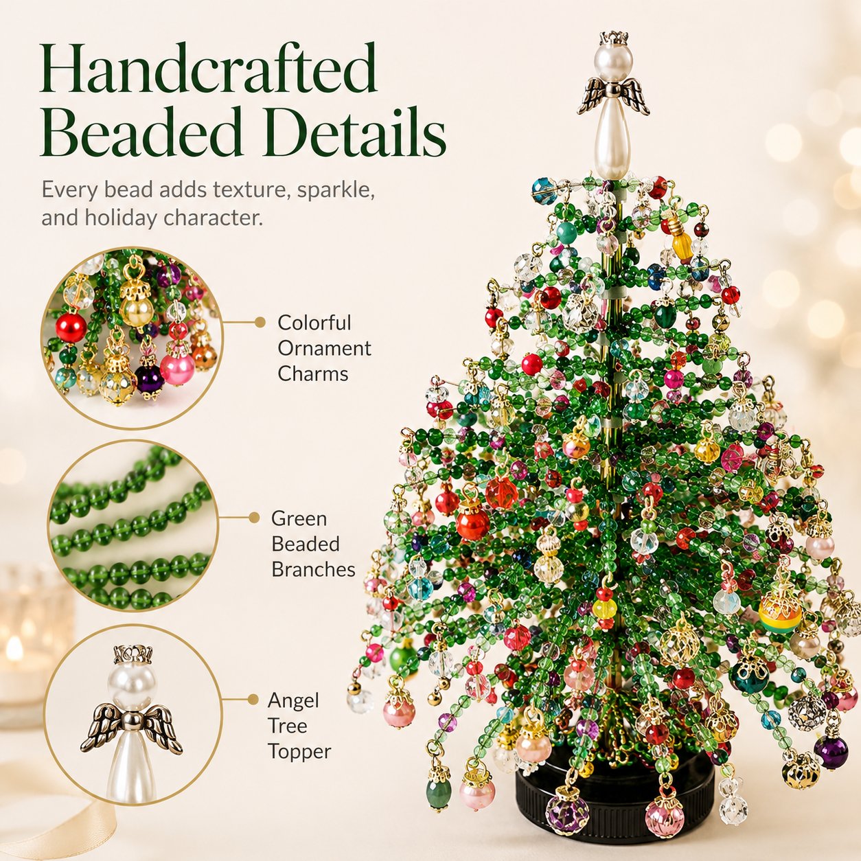🎄✨ DIY Beaded Christmas Tree Kit – Create Your Own Sparkling Holiday Decoration